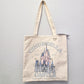 2026 Walt Disney World Parks WDW Pink Cinderella Castle Canvas Tote Inner Zipper