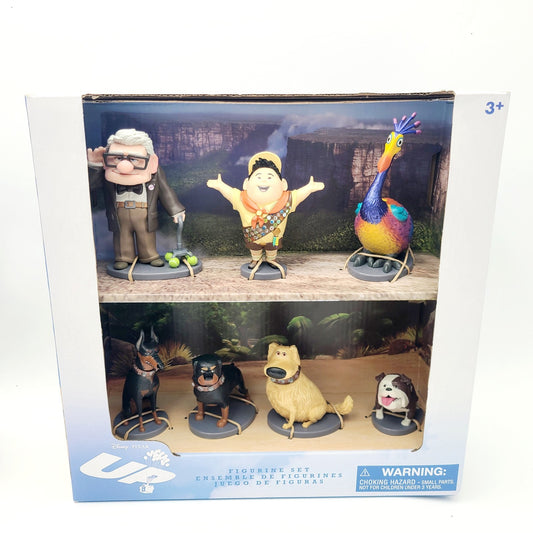 Disney Parks Pixar UP Russell Dug Carl Kevin 7 pc Figurine Figure Playset NEW