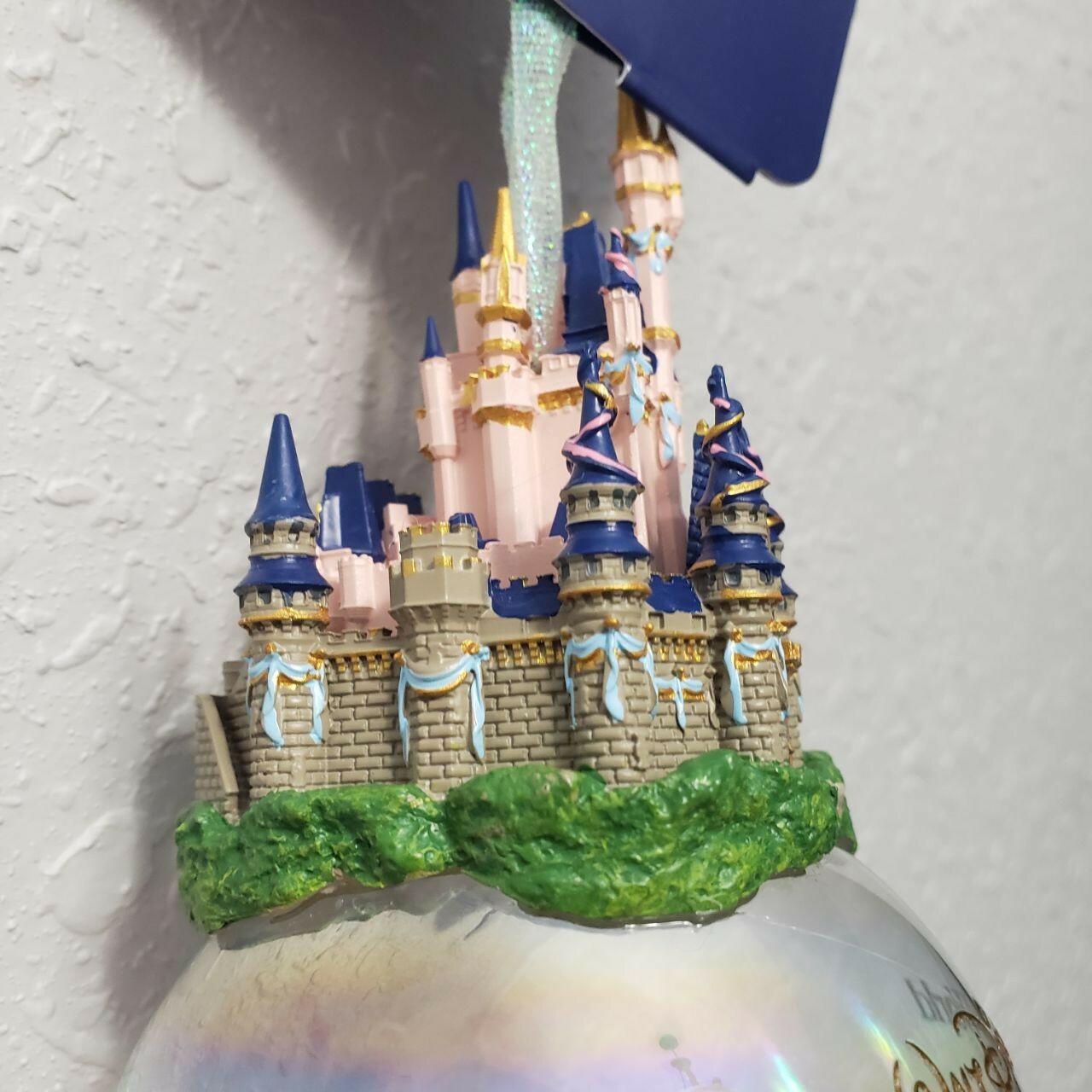2021 Walt Disney World Park 50th Anniversary Castle Christmas Glass Ornament New