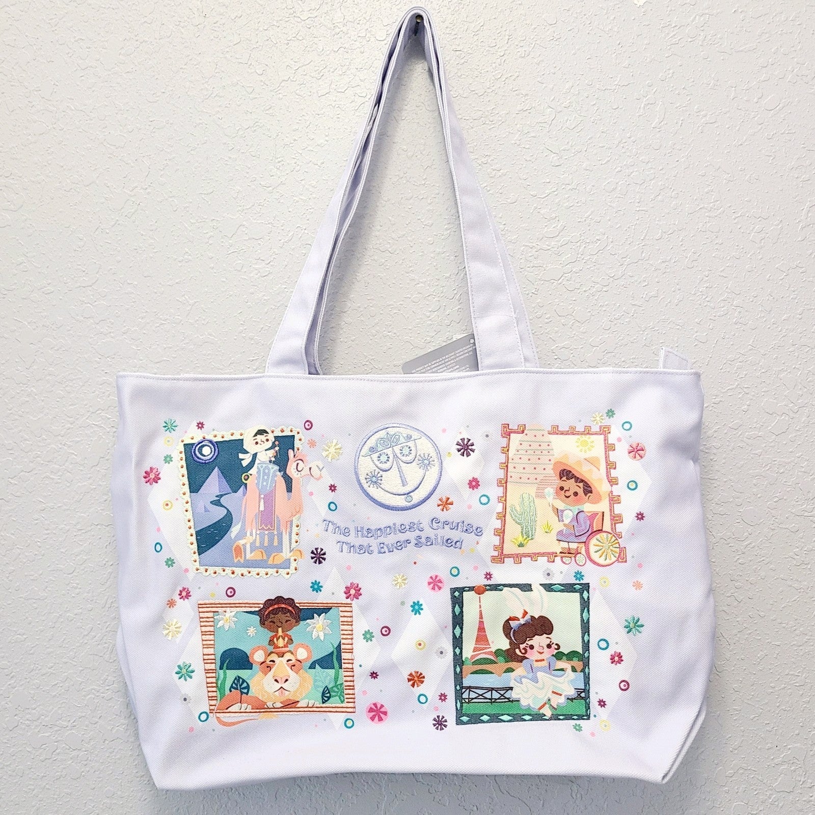 2026 Walt Disney World Parks It’s A Small World Collection Canvas Tote Bag New