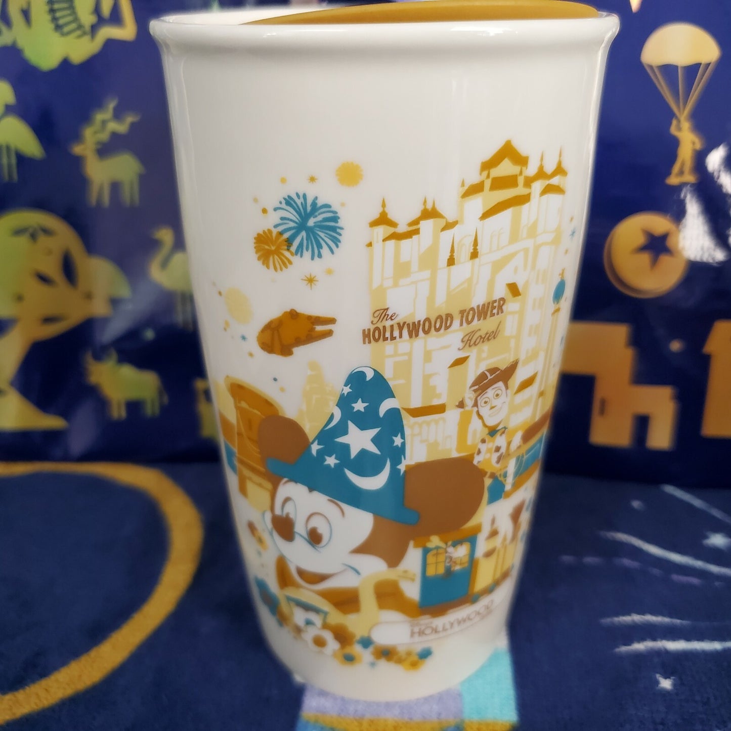 *Hollywood Studios Starbucks Set* Disney 50th Anniversary Tumbler Ornament Pin