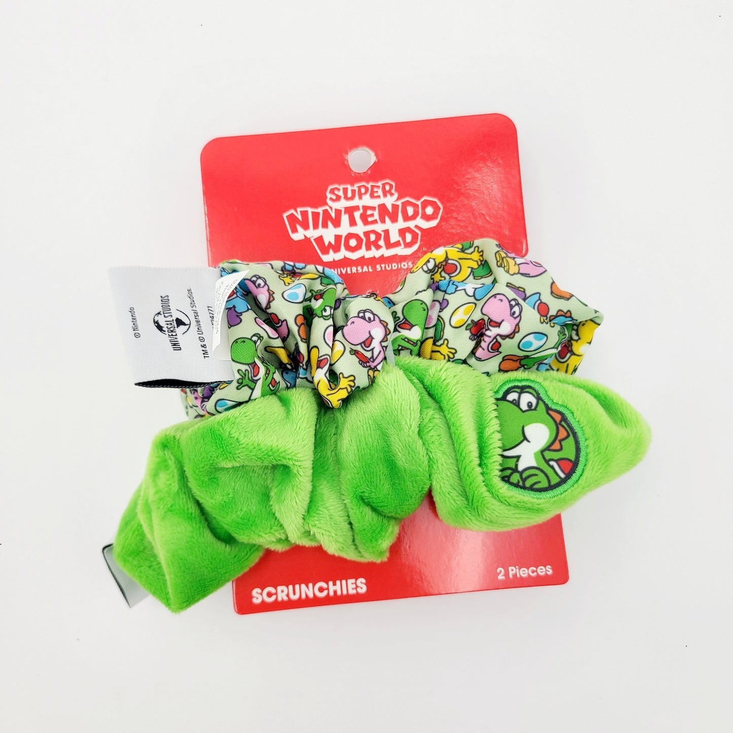 Universal Studios Super Nintendo World Yoshi Plush Scrunchie Set 2-Pack NEW
