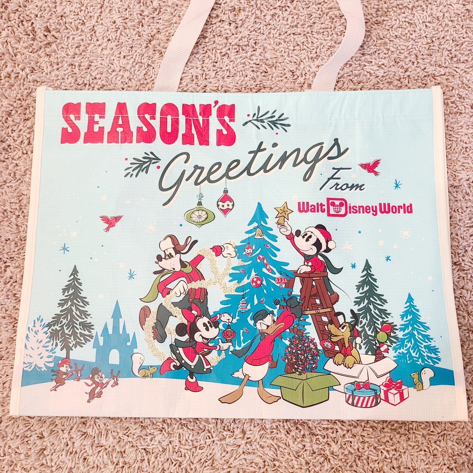 Disney Parks Seasons Greetings From Walt Disney World Reusable Tote Bag Mickey