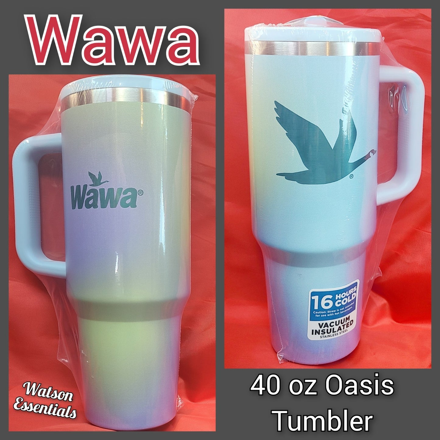 2026 WAWA Blue Purple Yellow XL Oasis Vacuum Tumbler Bottle Mug 40 oz  Limited