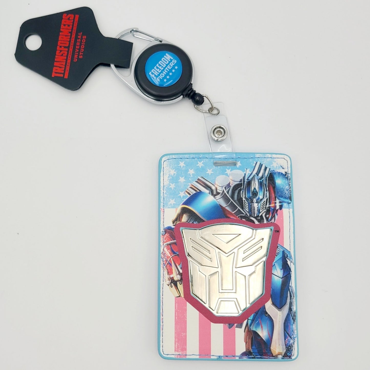 Universal Studios Transformers Optimus Prime Retractable ID Badge Reel Fighters