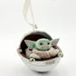 NEW Disney Parks Star Wars Baby Yoda Grogu Carrier Stetchbook Ornament Christmas