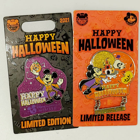 *2 Pin Set* 2021 Disney Parks Mickey Happy Halloween Annual Passholder & DVC NEW