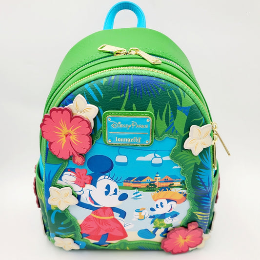 Disney Parks Caribbean Beach Resort Mickey & Minnie Mini Loungefly Backpack NWT