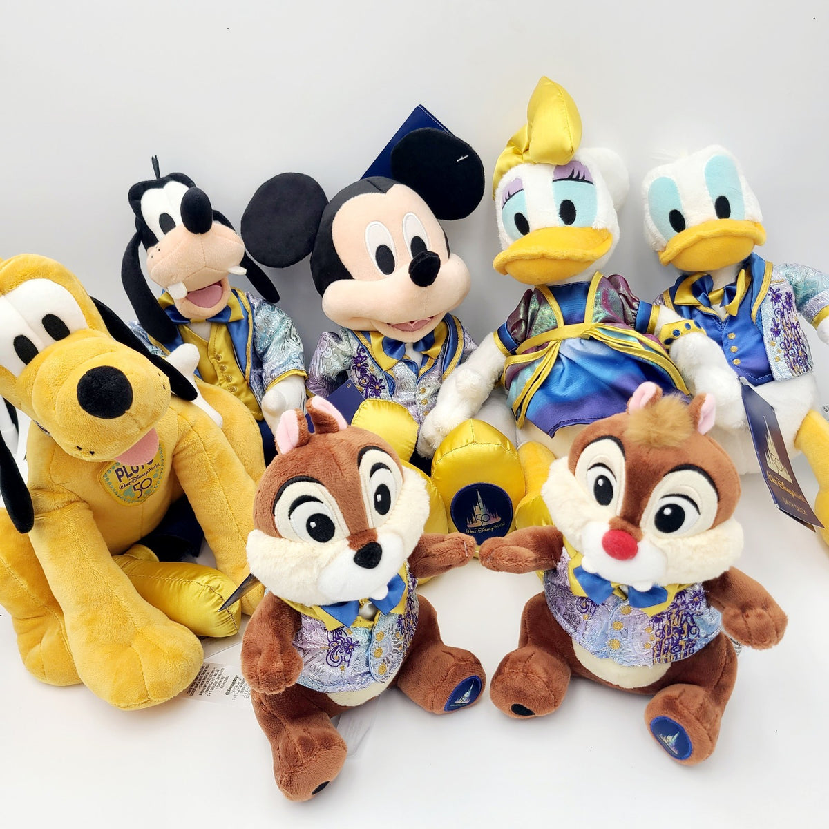 *7 Plush Set* Walt Disney World 50th Anniversary Toy Mickey Donald Chip Dale 50