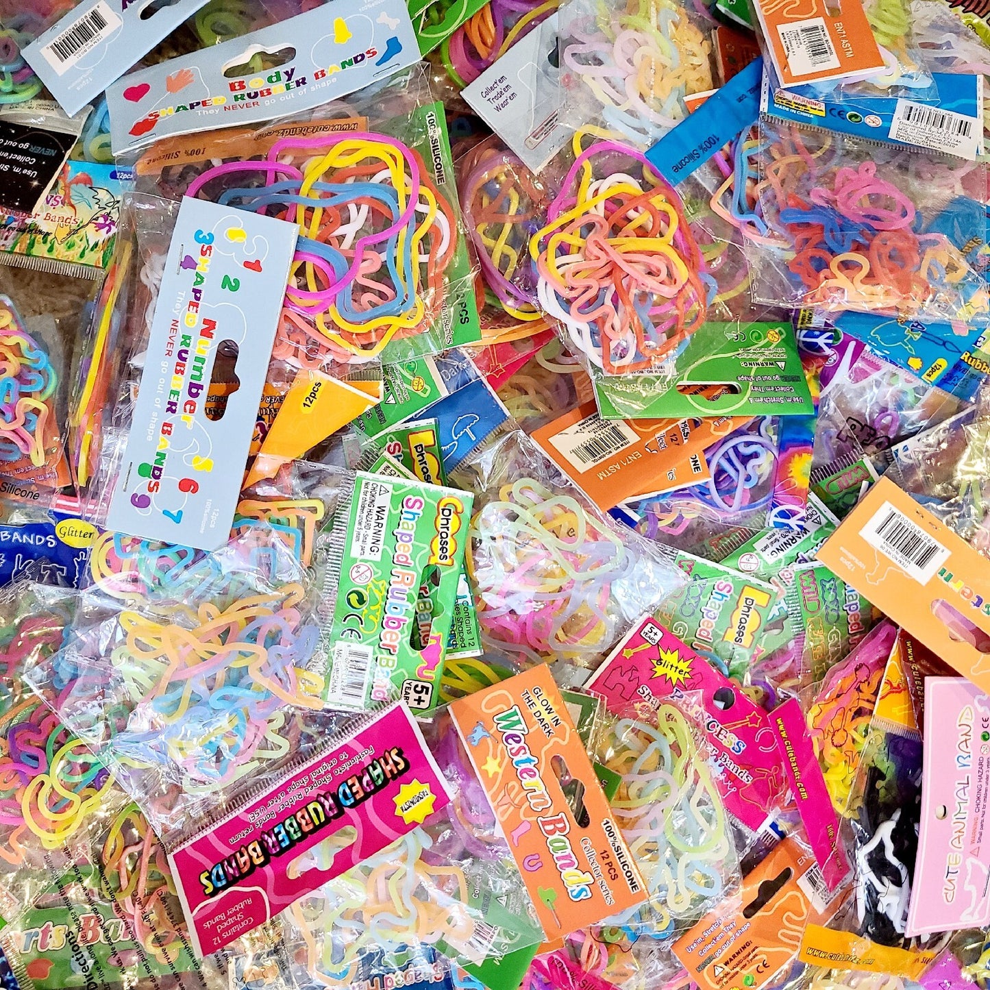 NEW 30 Packs = 360 Individual Pieces Assorted Silly Bands Rubber Band Bracelets