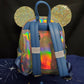 Disney Loungefly 50th Anniversary Minnie Gold Navy Iridescent Shimmer Backpack