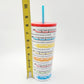 Walt Disney World Park Monorail Tumbler w/ Straw Please Stand Clear of the Doors