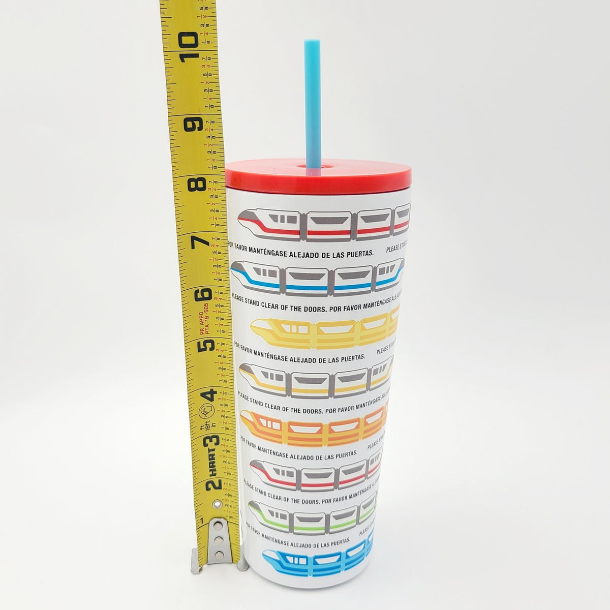 Walt Disney World Park Monorail Tumbler w/ Straw Please Stand Clear of the Doors