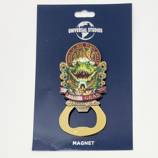 NEW Universal Studios Mardi Gras 2025 King Gator Bottle Opener Magnet Orlando