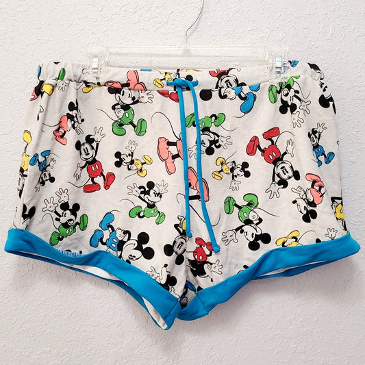 XL Walt Disney World Parks Mickey Mouse Lounge Sleep Shorts Women’s Blue Red NEW