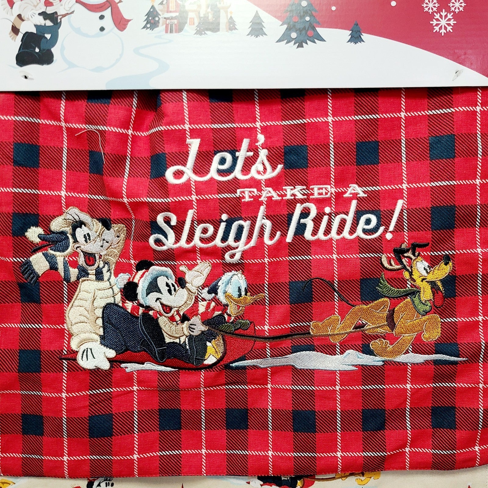 2021 Disney Parks Santa Sleigh Ride Holiday Christmas Reversible Table Runner