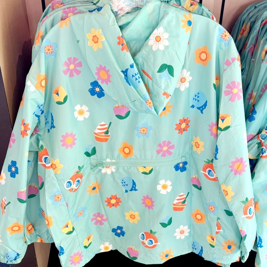 LARGE Disney Park 2026 EPCOT Flower Garden Festival Orange Bird Rain Windbreaker