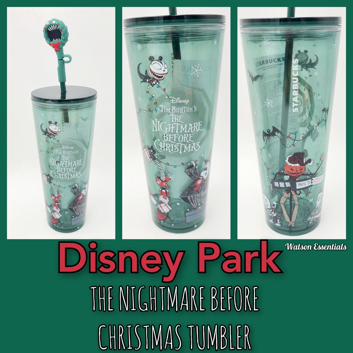 Disney Parks 2026 Starbucks Nightmare Before Christmas NBC Tumbler Cup 24 oz New