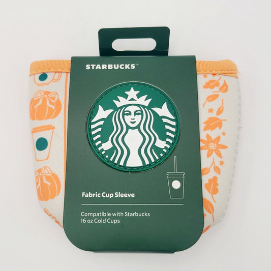 2026 Disney World Parks Starbucks Pumpkin Spice Fabric 16 Oz. Cold Cup Sleeve
