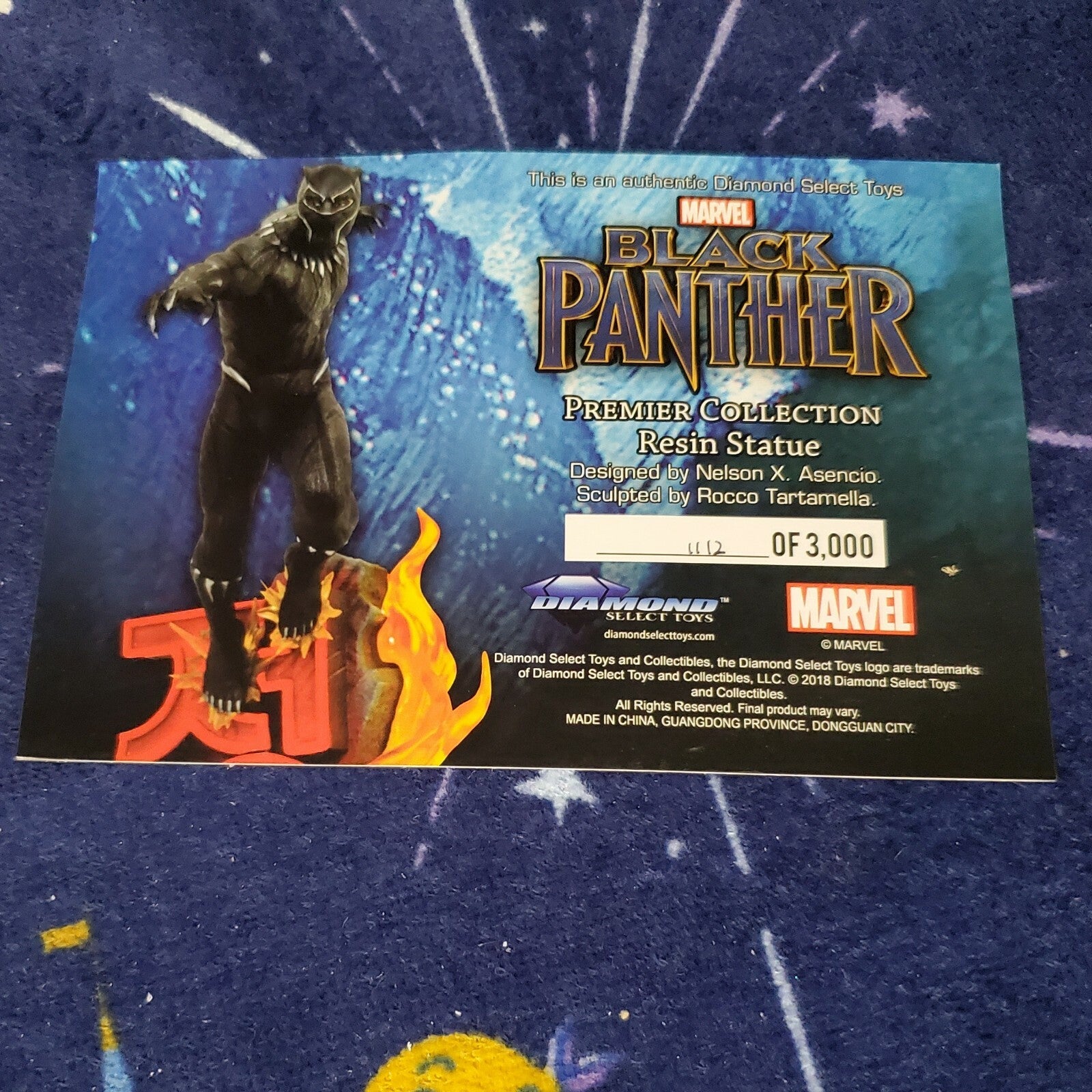 Disney Parks Marvel Black Panther 14" Figure Statue Diamond Select Toys Resin LE