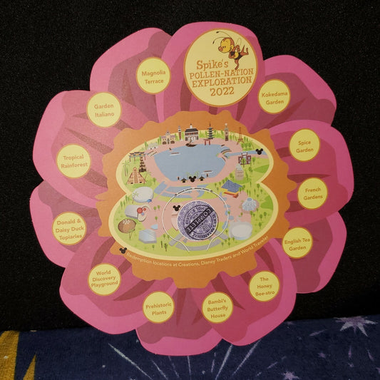 2022 Disney EPCOT Flower & Garden Spike's Pollen Nation Scavenger Map & Stickers