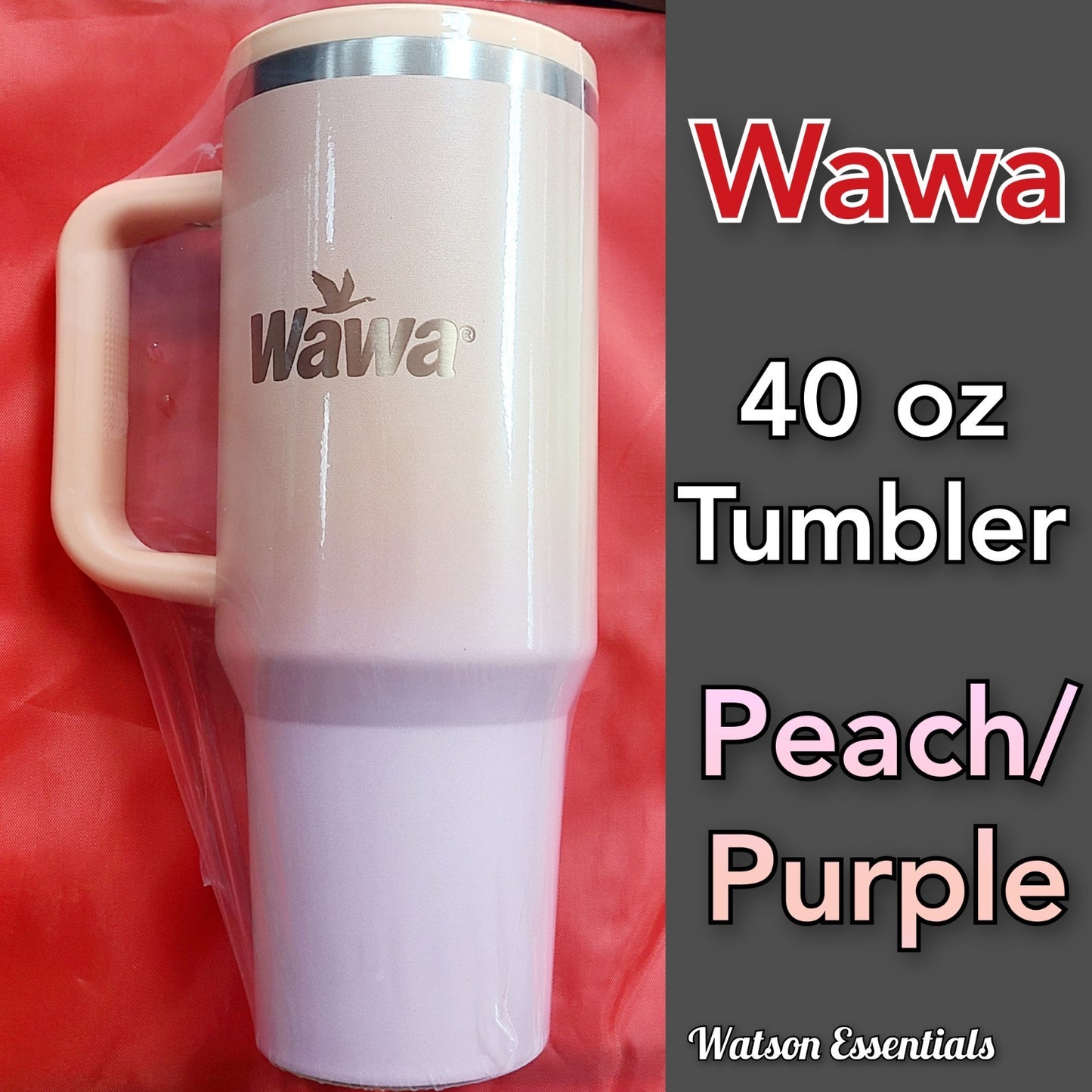 2026 WAWA Peach Light Purple XL Vacuum Tumbler Bottle Mug 40oz  Limited Edition