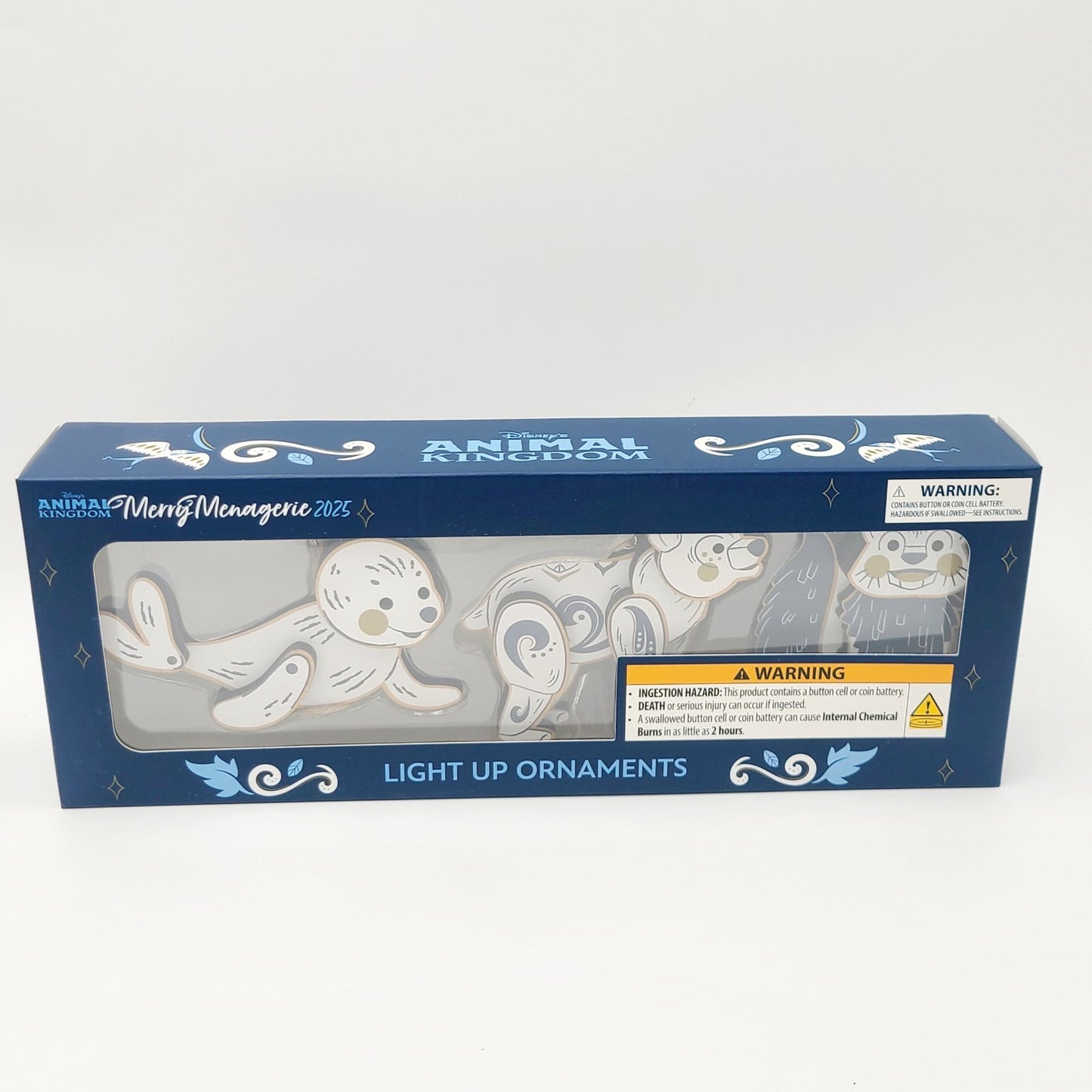 Disney Parks Ornament 2025 Merry Menagerie Animal Kingdom Light Up 3-Piece Set