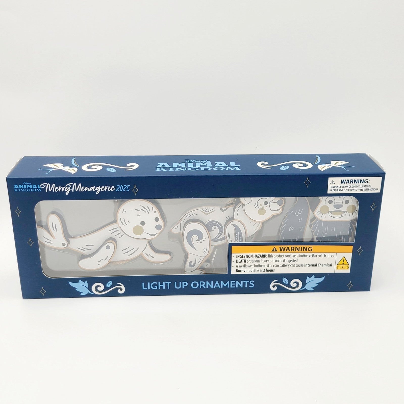 Disney Parks Ornament 2025 Merry Menagerie Animal Kingdom Light Up 3-Piece Set