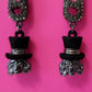 Disney Parks Haunted Mansion Hatbox Ghost Safety Pins Earrings By Betsey Johnson