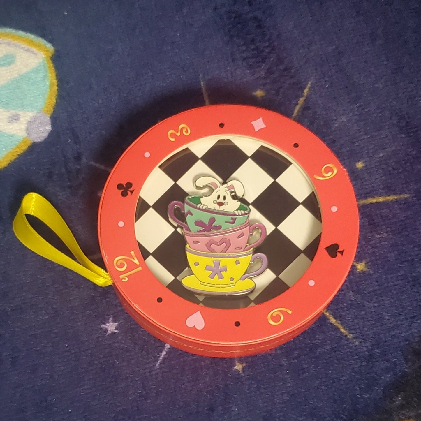 Ornament Box & Pin* Disney Park Mad Tea Party Christmas Alice Wonderland Rabbit