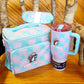 2026 Buc-ee's Pink Blue Palm Tree Thermal Lunchbox Tumbler 40oz W/ Handle Beaver