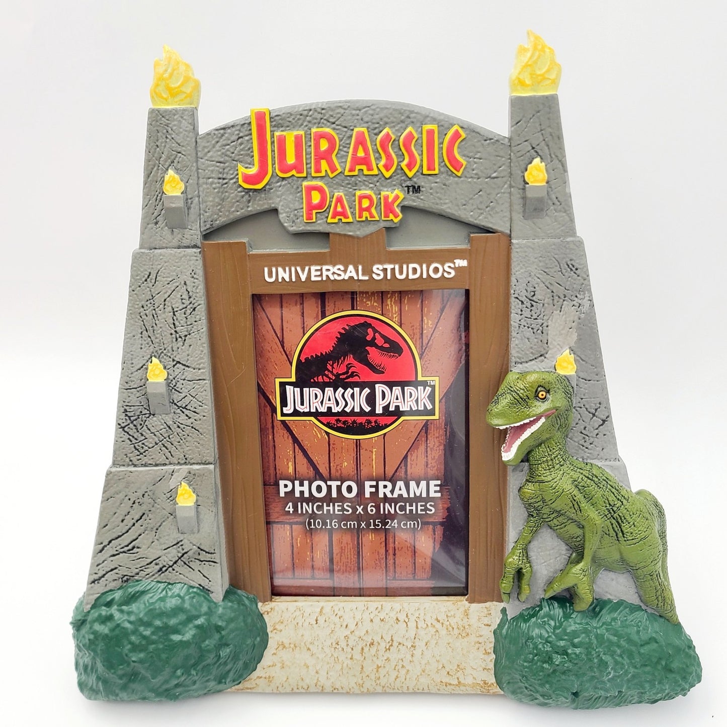 Jurassic Park Picture Photo Frame Gate Figure Dinosaur 4" x 6" Universal Studios