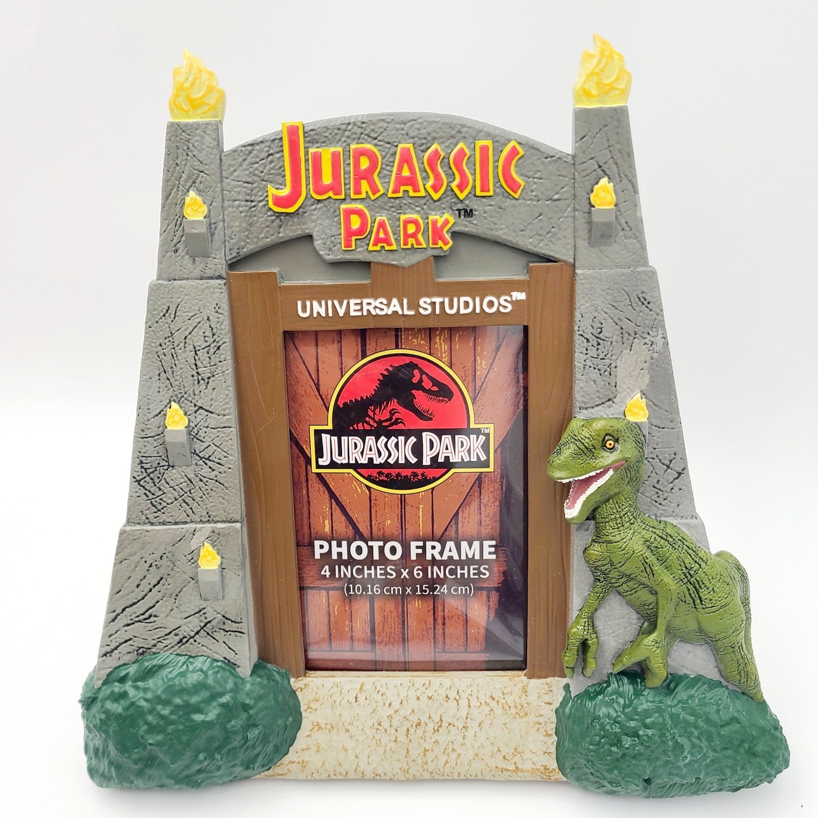 Jurassic Park Picture Photo Frame Gate Figure Dinosaur 4" x 6" Universal Studios