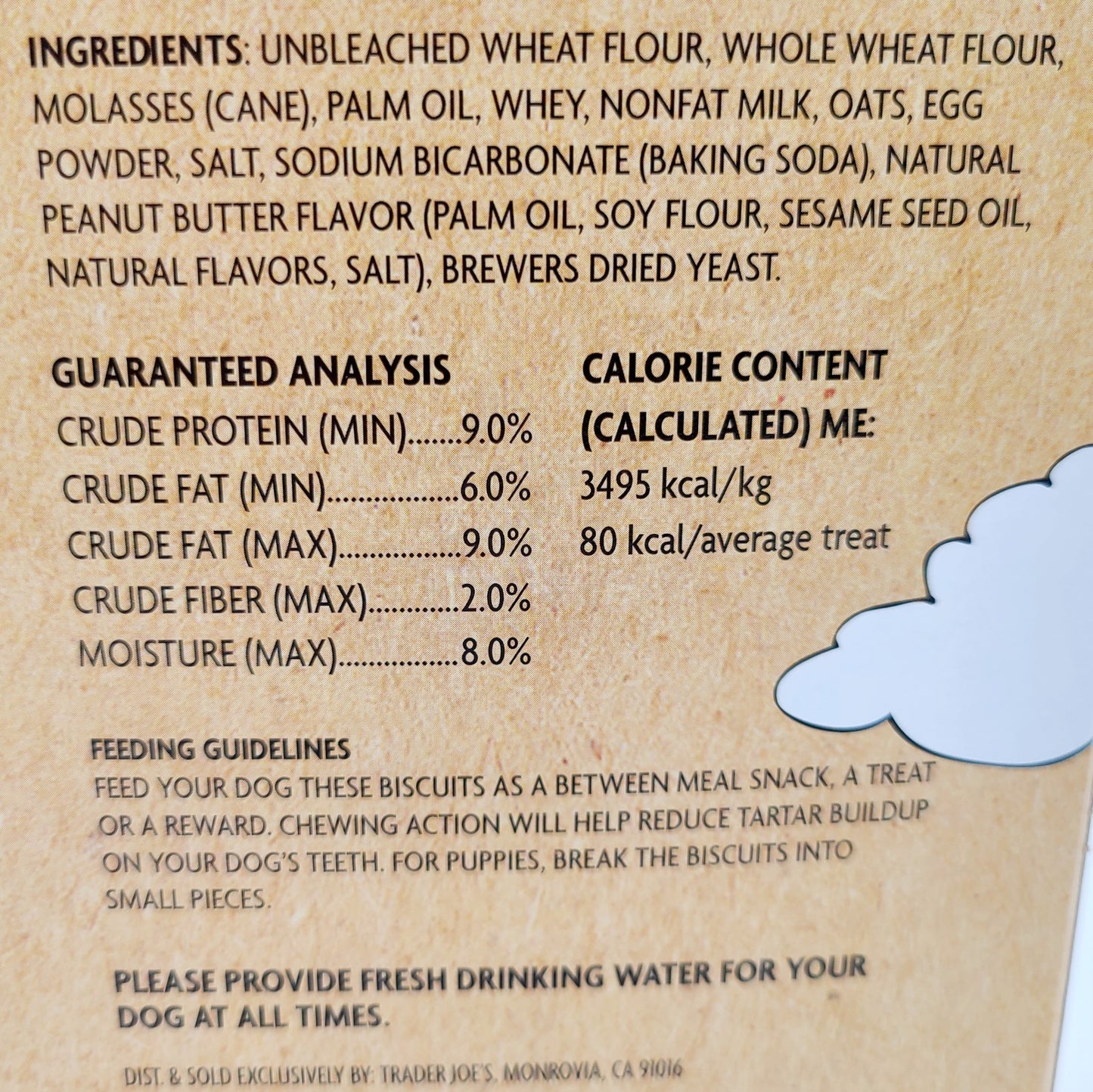 NEW Trader Joe's Dog Treats Peanut Butter Flavor For Big & Small Dogs (24 OZ)