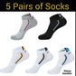 5 Pairs Men / Women Sport Stripe Cotton Bamboo Socks Ankle Low Cut Nonslip Pack