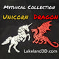 *Unicorn & Dragon* 3D Printed Flexi Fidget Toy Decor Gift Decoration Lakeland3D