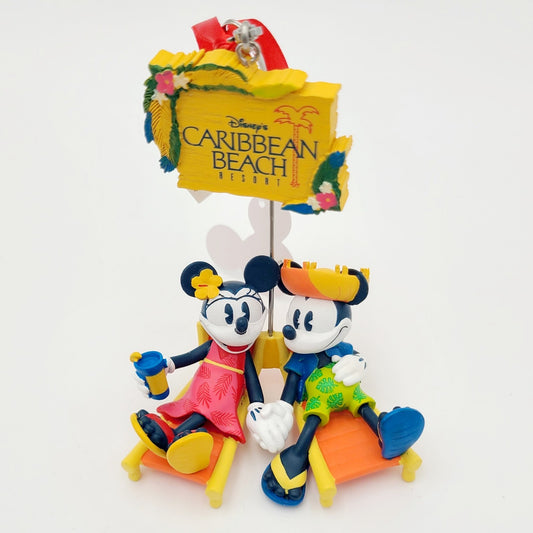 Disney Parks Caribbean Beach Resort Mickey & Minnie Mouse Christmas Ornament New