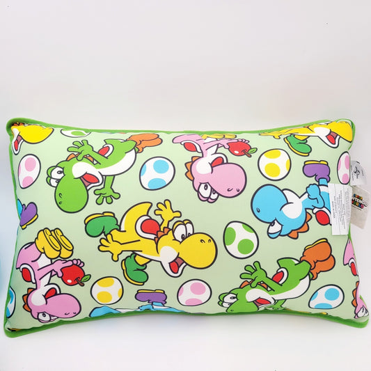 NEW Universal EPIC Universe Nintendo Multicolor Yoshi Throw Green Pillow 20"x12"