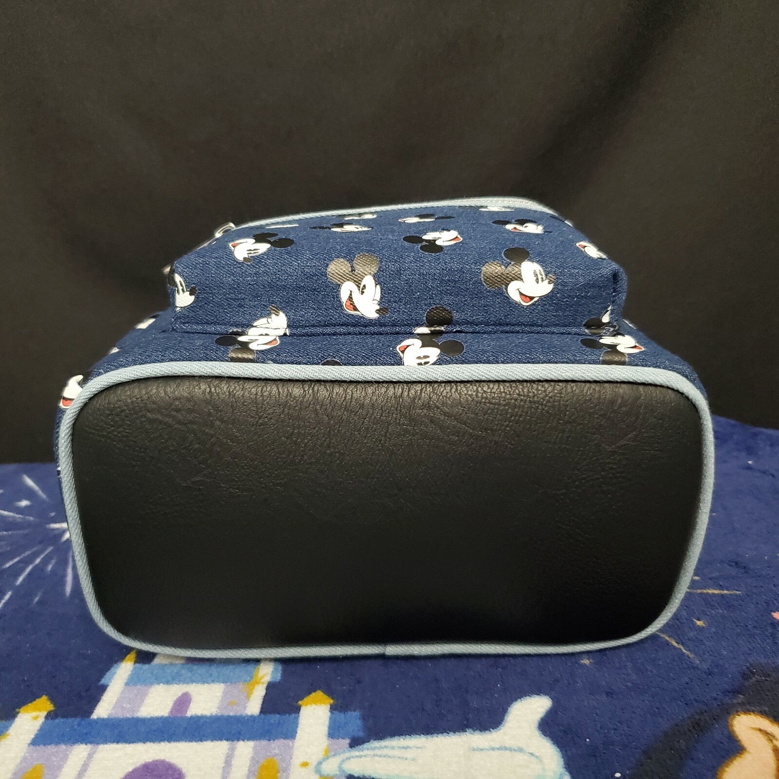 *Loungefly Mini Backpack & Wallet Set* Disney Park Mickey Mouse Blue Denim NEW
