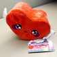 Squeezamals SET Heart Series Pink Furry Plush Unicorn Horn Red With Wings Stress