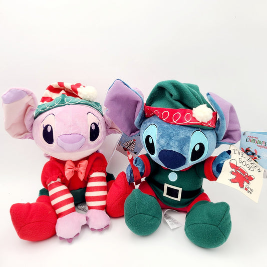 *Stitch & Angel Plush Set* 2024 Disney Parks Christmas Elf Stitch Holiday Toy