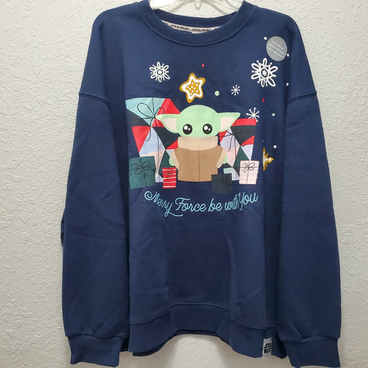 XL Disney Parks Star Wars Merry Force Be With You The Child Sweatshirt Baby Yoda