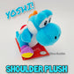 Epic Universal Studios Super Nintendo World BLUE Yoshi 5" Shoulder Magnet Plush
