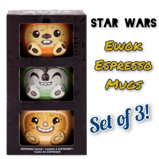 *Set of 3* Disney World Parks Star Wars Galaxy's Edge Ewok Espresso Coffee Mug