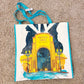 NEW Universal Studios Reusable Tote Teal Orlando & Hollywood with Zipper 17”