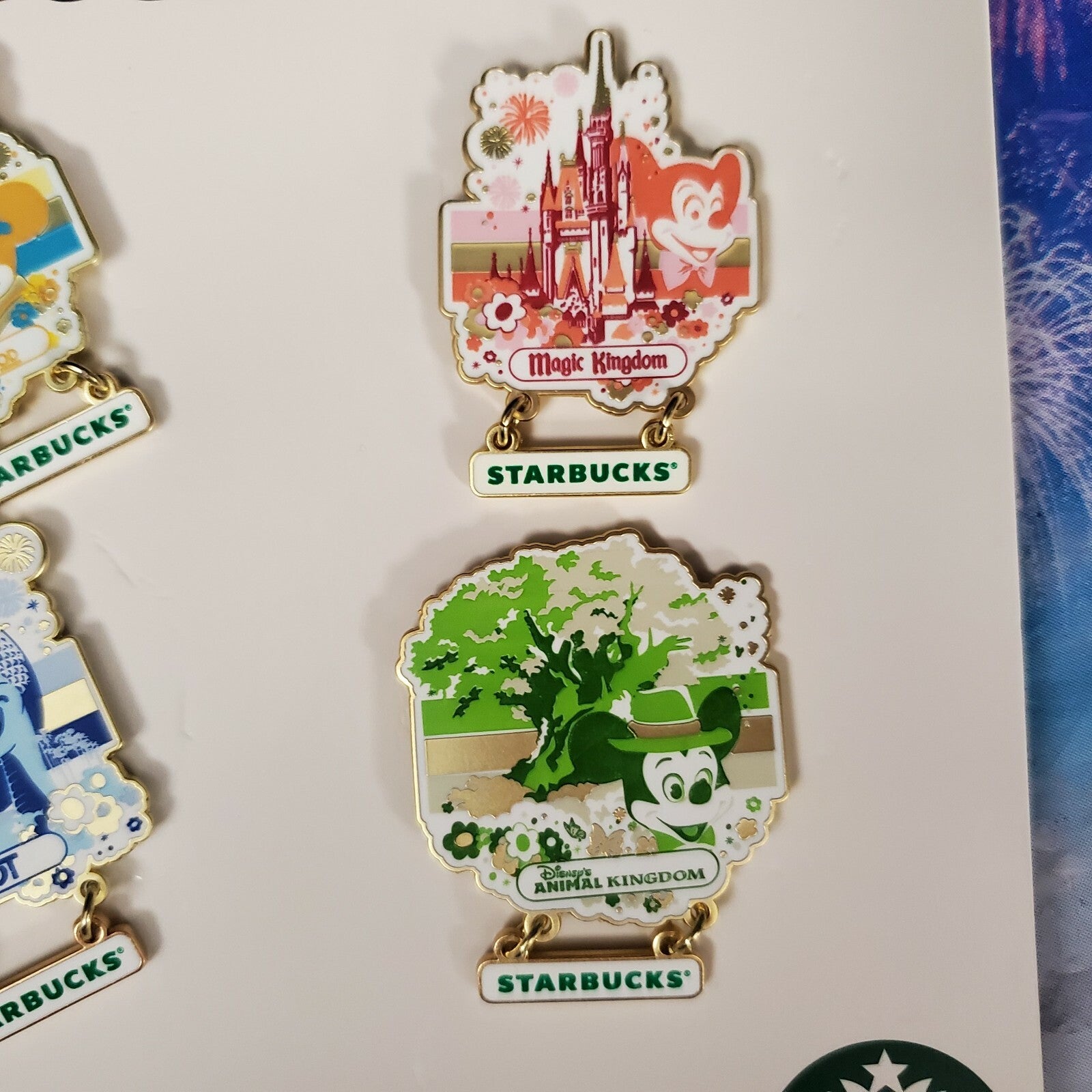 *Starbucks Tote & 50th 4 Pin Set* 2021 Disney Parks Icons Magic Kingdom EPCOT 