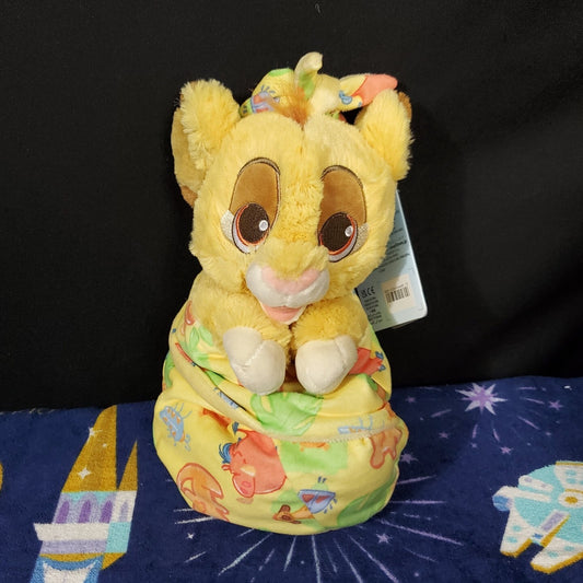 NEW Walt Disney World Parks Baby Simba in Blanket Pouch Plush The Lion King