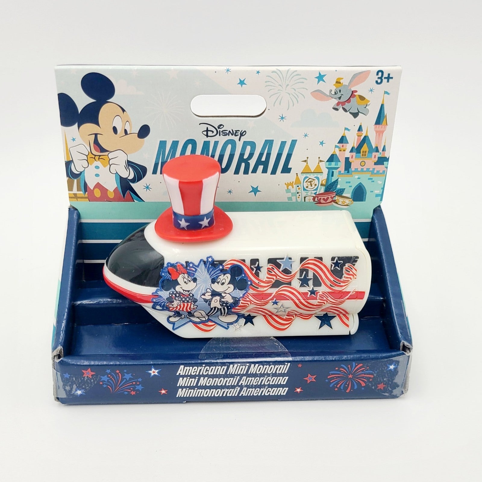 2026 Disney Parks Mickey Minnie Mouse Americana Mini Monorail Uncle Sam Hat USA