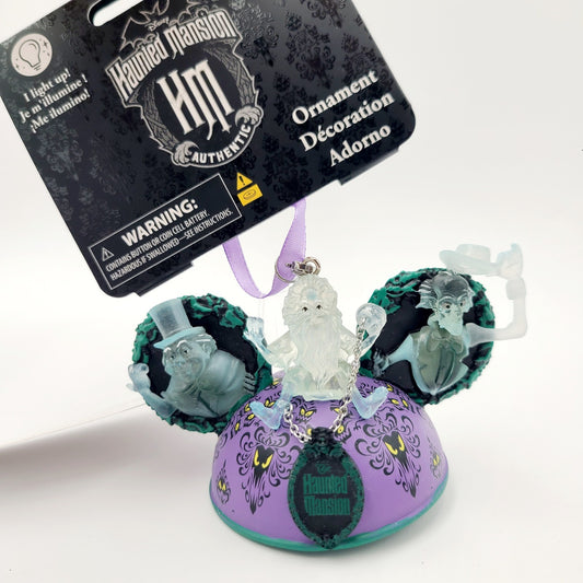 Disney Parks 2025 Haunted Mansion Hitchhiking Ghosts Ear Hat Light Up Ornament