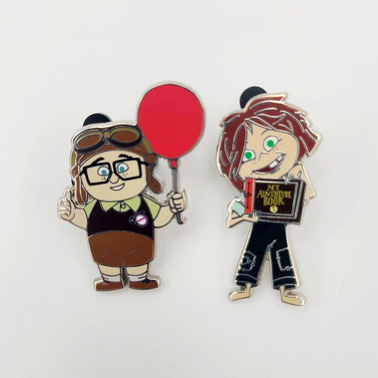 *YOUNG CARL & ELLIE Pin Set* Disney Parks Trading UP From Orange Mystery Box